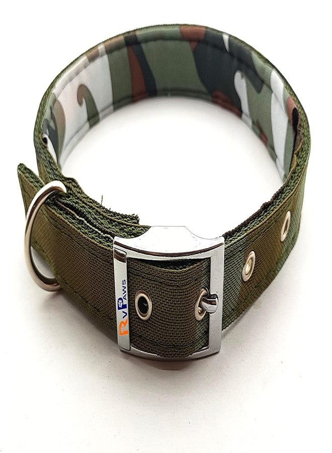 Pups&Pets Dog Army Printed Padded Collar and Leash Set Military Design Heavy Hook Neck Collar Belt and Padded Handle Leash for Maxi, Medium and Large Breed Dogs - Image 2